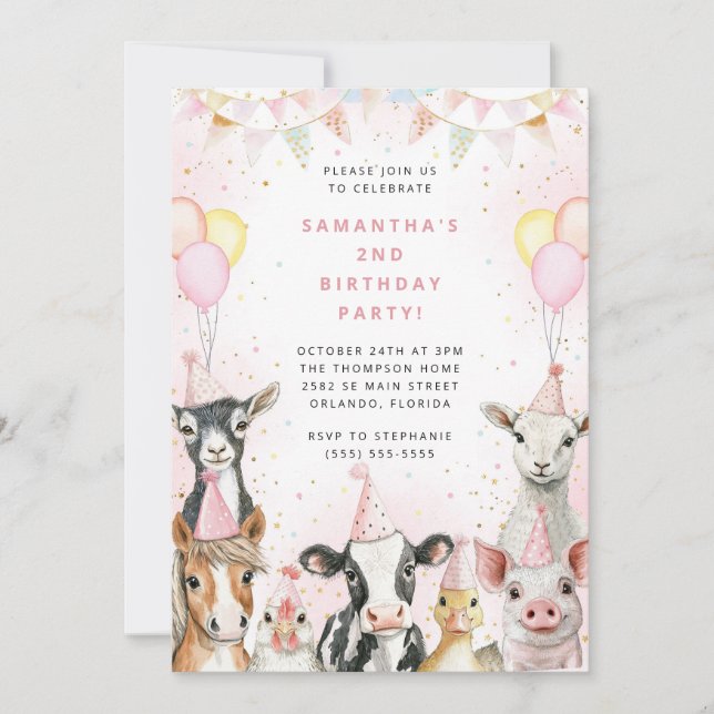 Invitación Party Animals Safari Birthday Party Invitation (Anverso)