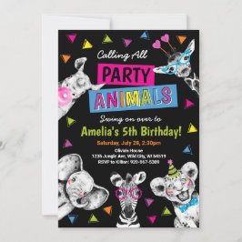 Invitación Party Animals Wild Safari Birthday Party