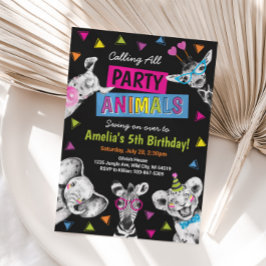 Invitación Party Animals Wild Safari Birthday Party