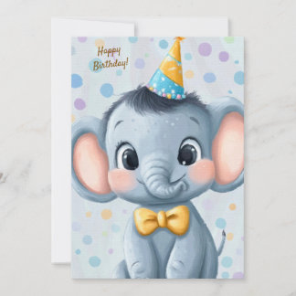 Invitación Party Cute Animal Birthday Invitation Elephant