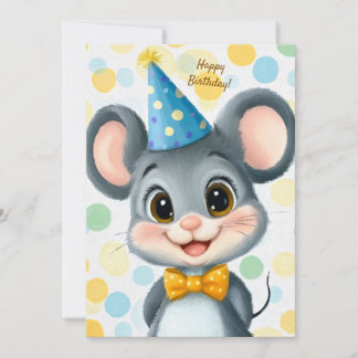 Invitación Party Cute Animal Birthday Invitation Mouse
