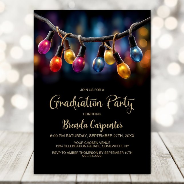 Invitación Party Lights Graduation Party (Subido por el creador)