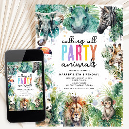 Invitación Party Like It's Your Birthday Sarfari Themed Kids