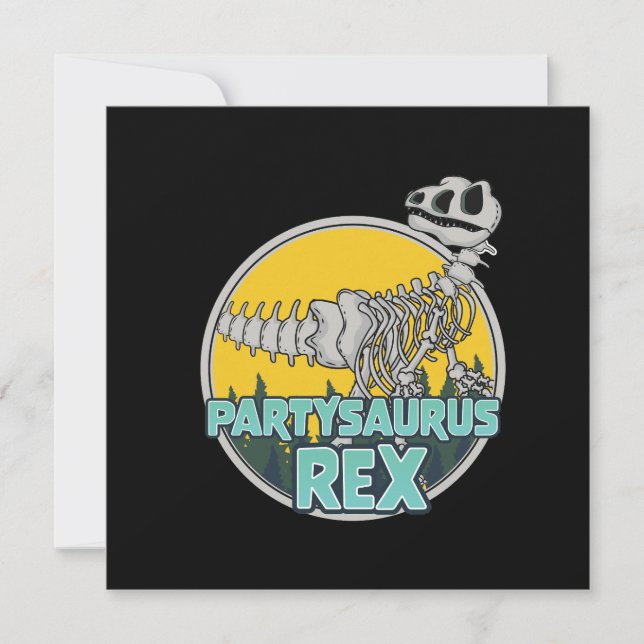 Invitación Partysaurus Rex (Anverso)