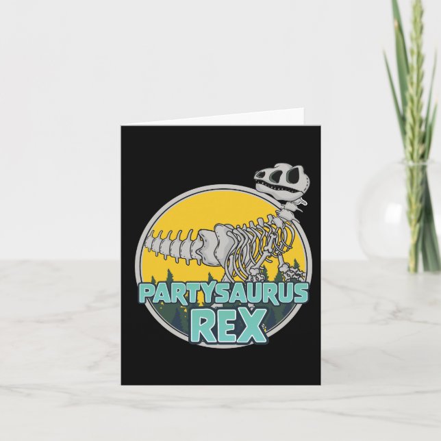 Invitación Partysaurus Rex (Anverso)