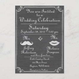 Invitación pasada de moda de la boda de la pizarra