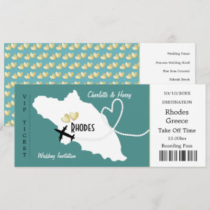Invitación Pasado de embarque para entradas de viajes Rhodes