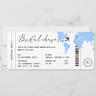 Invitación Pasado de embarque Viaje Brigada Ducha Bebé Azul