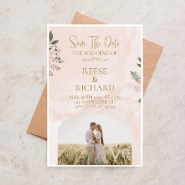 Invitación "Pasado Romántico Floral Salva la Fecha Boda 