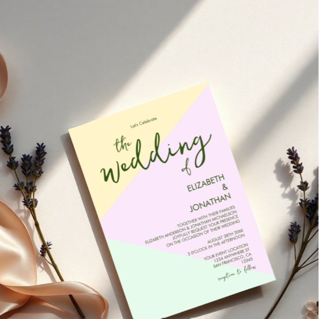 Invitación Pasado Silenciado Geométrico Boda (Subido por el creador)