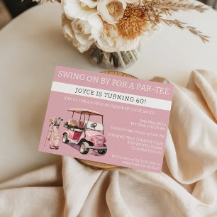 Invitación Pasando por un Par-Tee de Cumpleaños, Tema de Golf