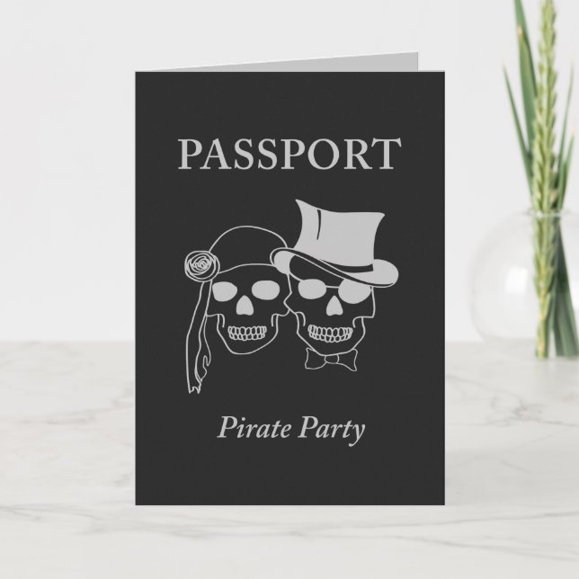 Invitación pasaporte a un fiesta del pirata (Anverso)