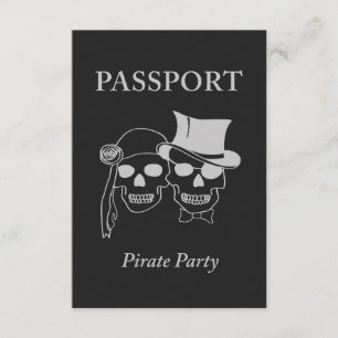 Invitación pasaporte a un fiesta pirata