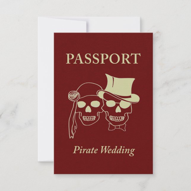 Invitación pasaporte a una boda pirata (Anverso)