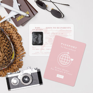 Invitación Pasaporte al tema de viajes de la paternidad Baby