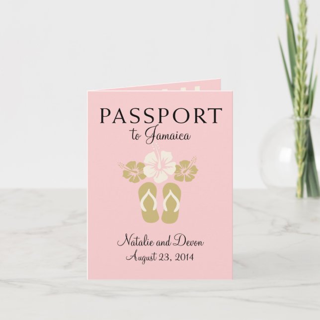 Invitación Pasaporte Boda de Ocho Ríos Jamaica (Anverso)