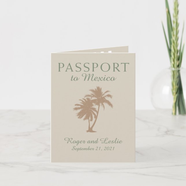 Invitación Pasaporte Boda de Puerto Vallarta México (Anverso)
