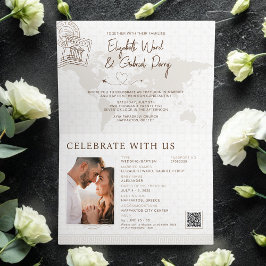 Invitación Pasaporte Boda y bautismo Grecia Viaje