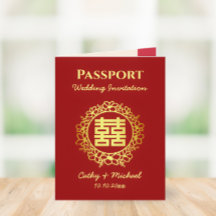 Pasaporte chino de destino rojo