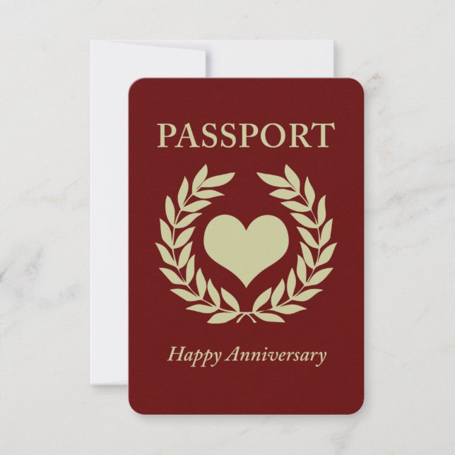Invitación pasaporte de aniversario feliz (Anverso)