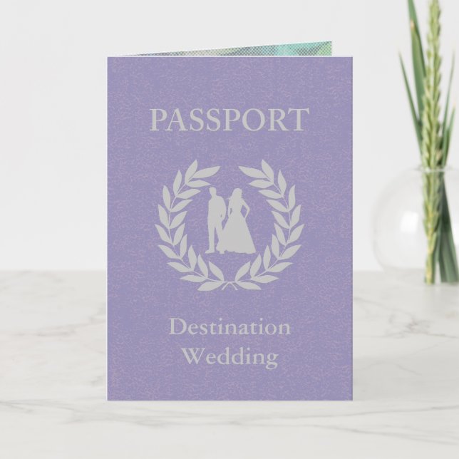 Invitación pasaporte de boda de destino (Anverso)
