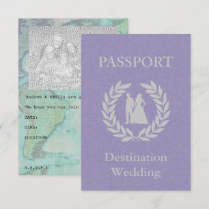Invitación pasaporte de boda de destino