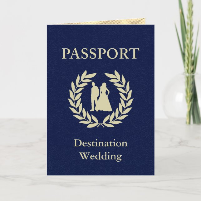 Invitación pasaporte de boda de destino (Anverso)
