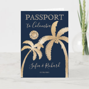 Invitación Pasaporte de Boda de Destino en Colombia con Códig