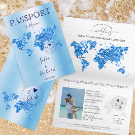 Invitación Pasaporte de Boda de Destino Mapa Mundial México A