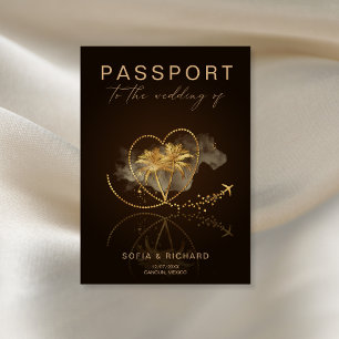 Invitación Pasaporte De Boda De Destino Tropical Código QR In