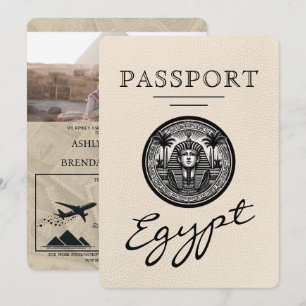Invitación Pasaporte de boda de marfil Egipto