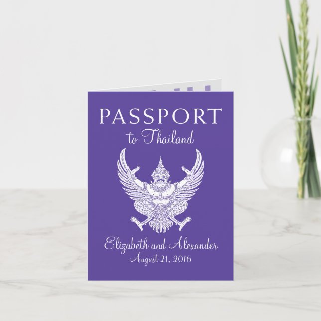 Invitación Pasaporte de Boda en Koh Samui Tailandia (Anverso)