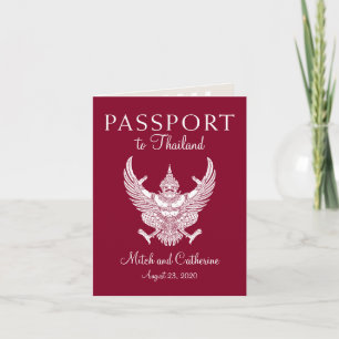Invitación Pasaporte de Boda tailandés en Borgoña salva la fe