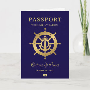 Invitación Pasaporte de crucero boda