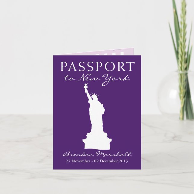 Invitación Pasaporte de cumpleaños de la ciudad de Nueva York (Anverso)