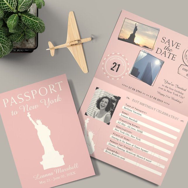Invitación Pasaporte de cumpleaños número 21 de la ciudad de  (Subido por el creador)