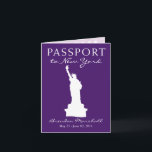 Invitación Pasaporte de cumpleaños número 21 de la ciudad de<br><div class="desc">¡Una sorpresa de regalo de cumpleaños 21 divertida! ¡Necesitas una manera divertida de dar un viaje como regalo! Envíe un pasaporte con toda la información. Esto es para una ciudad de Nueva York sin embargo si tienes un determinado lugar o esquema de color por favor avísenme y lo crearé para...</div>