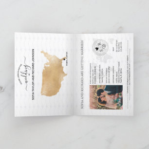 Invitación Pasaporte de destino boda US Map Florida