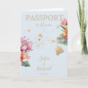 Invitación Pasaporte de destino de Boda de Hawái