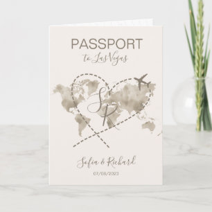 Invitación Pasaporte de destino de Boda de viajes Las Vegas