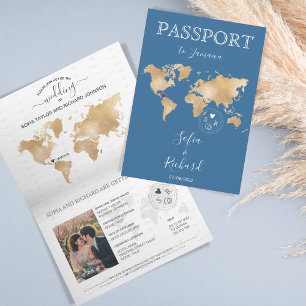 Invitación Pasaporte de destino de boda Mapa mundial JAMAICA