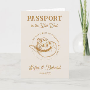 Invitación Pasaporte de destino de Boda occidental ruso