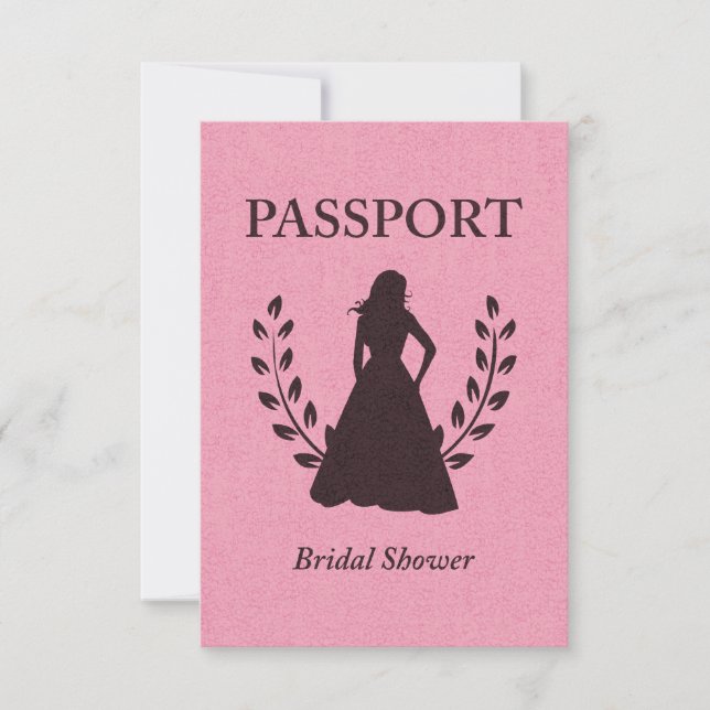 Invitación Pasaporte de ducha de novia (Anverso)