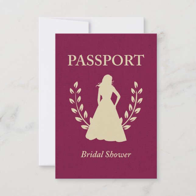 Invitación Pasaporte de ducha de novia (Anverso)