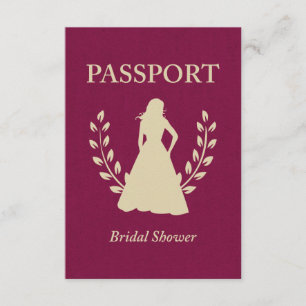 Invitación Pasaporte de ducha de novia