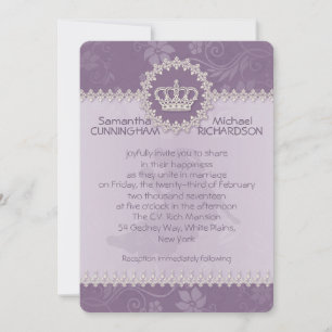 Invitación Pasaporte de la corona floral rosa de 5" x 7"
