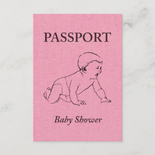 Invitación pasaporte de la fiesta de bienvenida al bebé