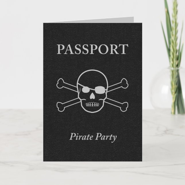 Invitación pasaporte de la fiesta pirata (Anverso)
