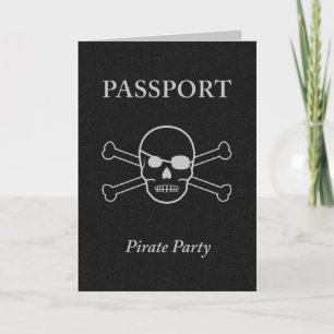 Invitación pasaporte de la fiesta pirata
