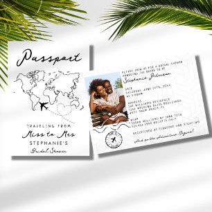 Invitación Pasaporte De Señorita a Señora Fotos Despedida de